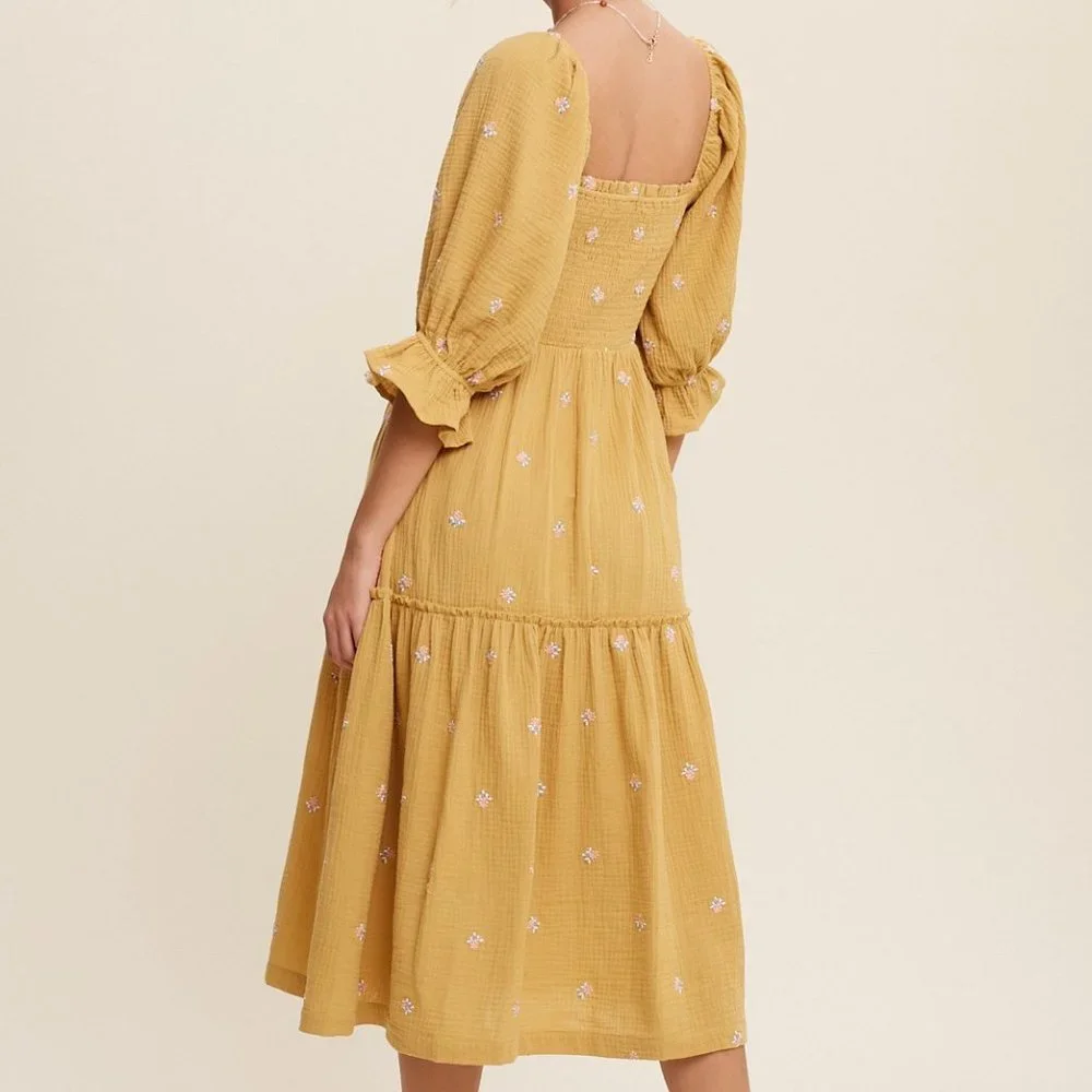Sydney Dress || Mustard - Picture 2 of 3